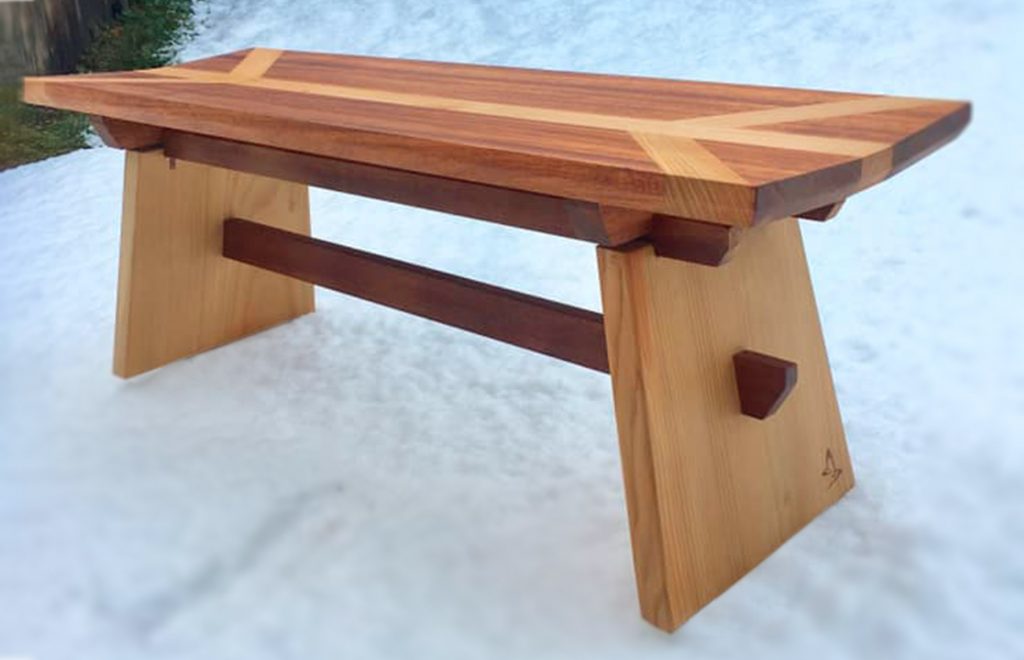 Banc 100% bois et 100% upcycling, réalisé artisanalement et sur-mesure