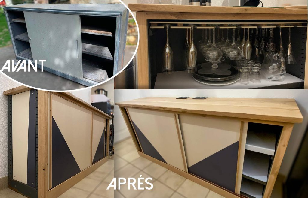 Restructuration d'un ancien meuble métal d'atelier