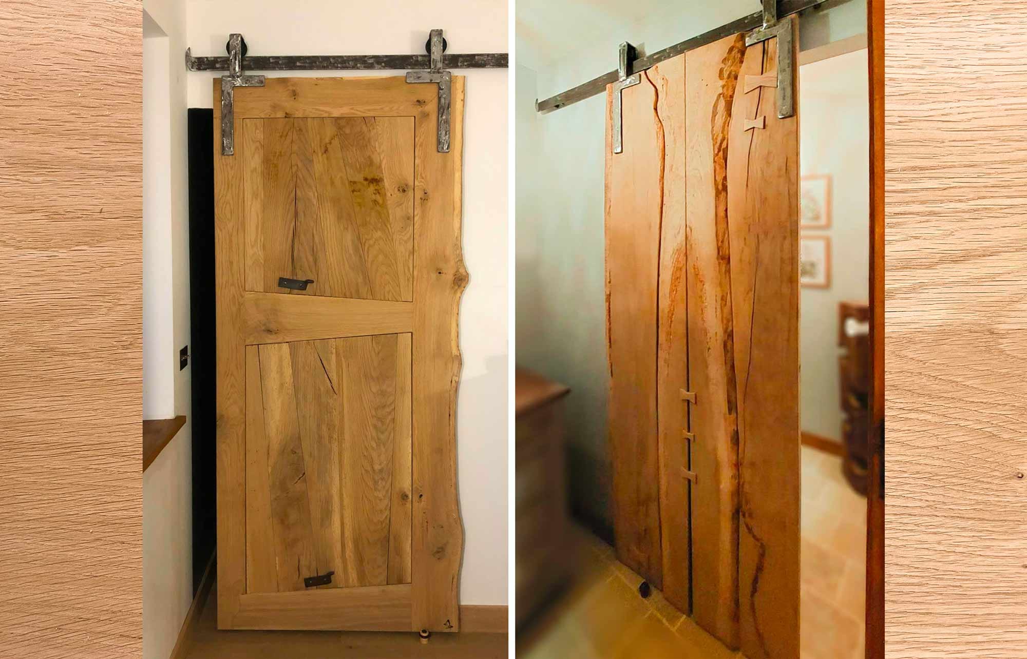 Deux portes en bois massif sur-mesure
