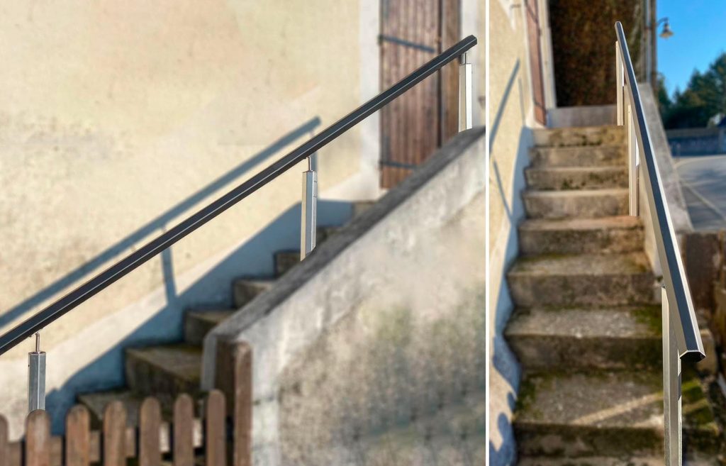 Rampe d'escalier extérieure sur mesure