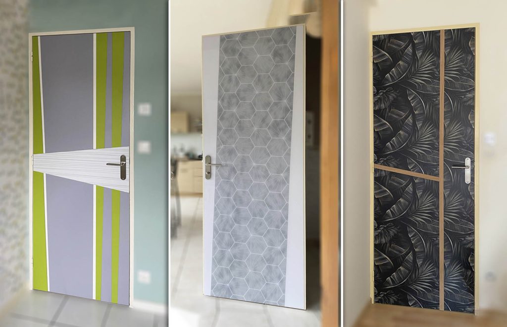 Portes intérieures décorées totalement, graphique et coloré