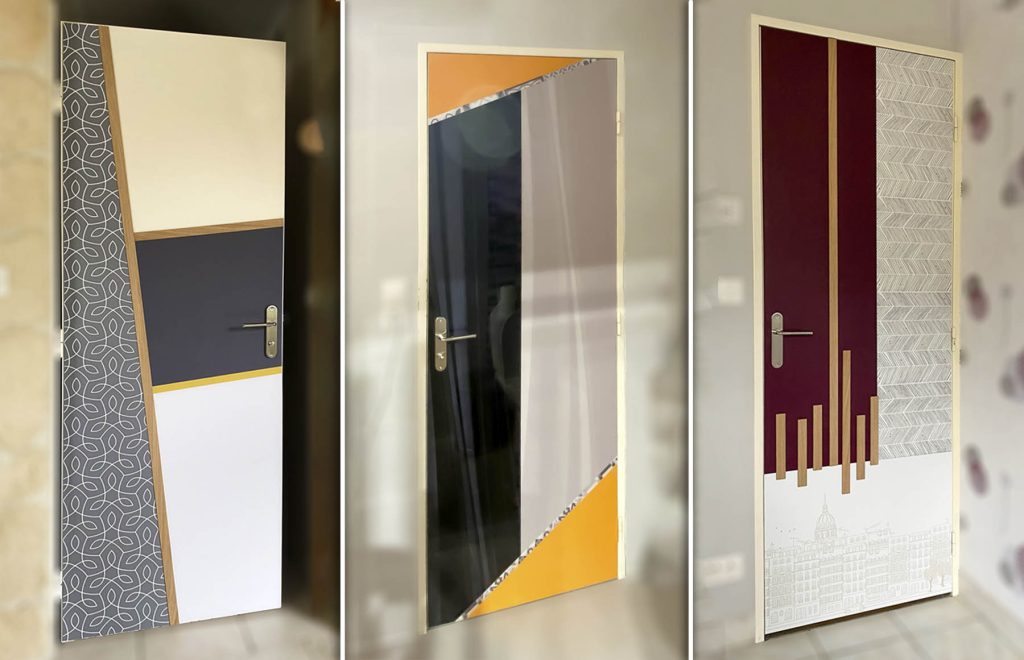 Transformation de portes intérieures, décorées et colorées