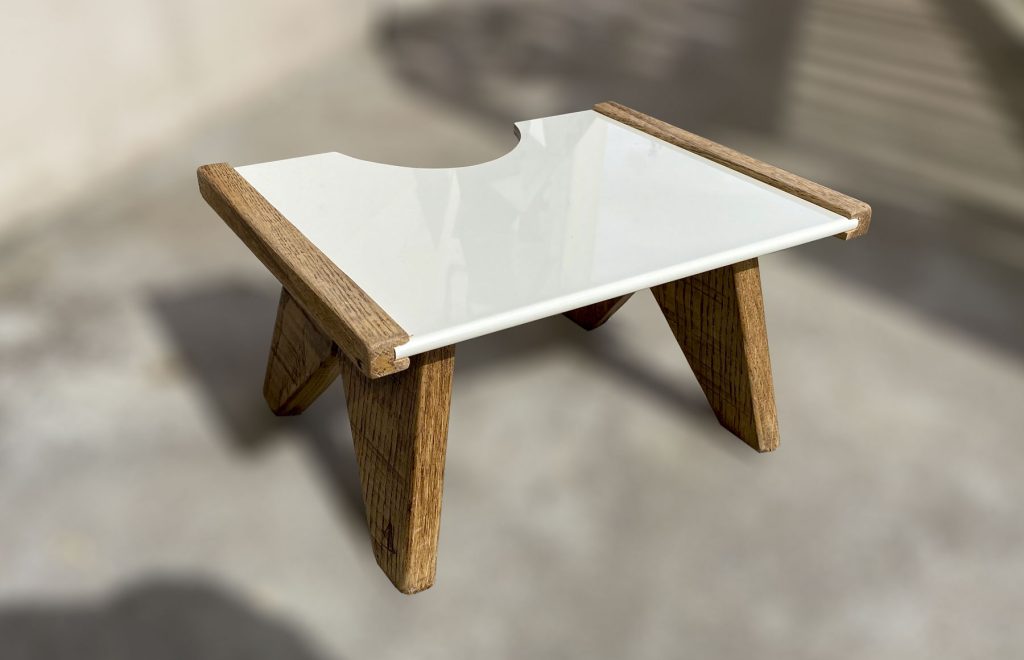 Squatty Potty original en bois massif et Dibond couleur crème