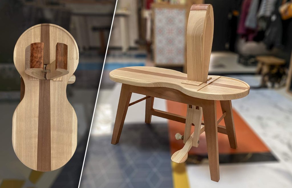 Banc sellier utilisés par les artisans dans le cuir, sur-mesure et en bois massif
